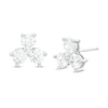 Cubic Zirconia Trio Stud Earrings in Sterling Silver