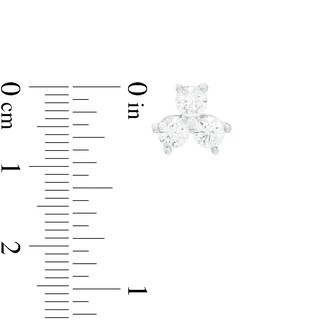 Cubic Zirconia Trio Stud Earrings in Sterling Silver