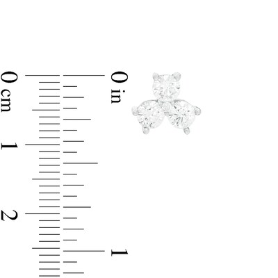 Cubic Zirconia Trio Stud Earrings in Sterling Silver