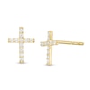 Thumbnail Image 0 of 0.9mm Cubic Zirconia Cross Stud Earrings in 14K Gold