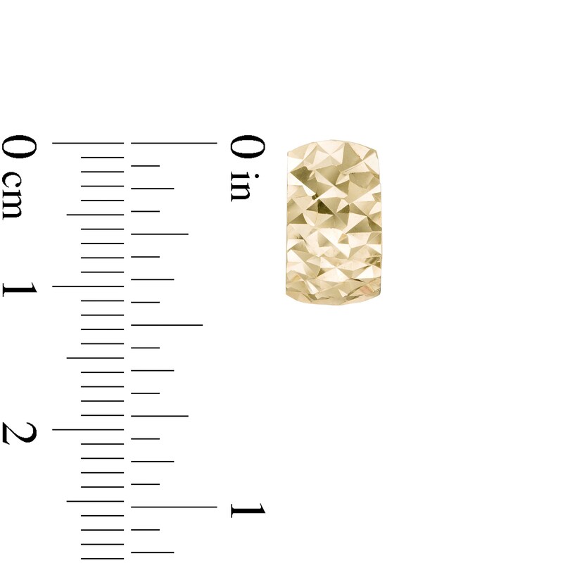 Main Image 2 of 9mm Diamond-Cut Huggie Hoop Earrings in 10K Gold