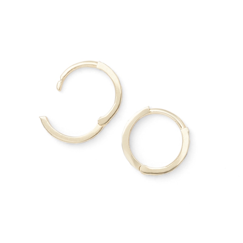 Main Image 2 of 10K Solid Gold Diamond-Cut Huggie Hoops