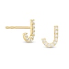 Thumbnail Image 0 of Cubic Zirconia "J" Initial Stud Earrings in 10K Gold