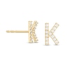 Thumbnail Image 1 of Cubic Zirconia "K" Initial Stud Earrings in 10K Gold