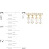 Thumbnail Image 2 of Baguette and Round Cubic Zirconia Bar Dangle Stud Earrings in 10K Gold