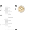 Thumbnail Image 2 of Cubic Zirconia Frame Diamond-Cut Dome Stud Earrings in 10K Gold
