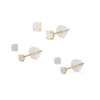 Thumbnail Image 0 of Simulated Opal and Cubic Zirconia Three Piece Stud Earrings Set in 10K Gold