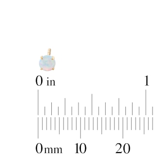 Simulated Opal and Cubic Zirconia Three Piece Stud Earrings Set in 10K Gold