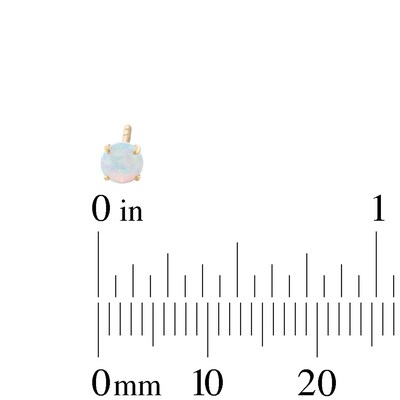Simulated Opal and Cubic Zirconia Three Piece Stud Earrings Set in 10K Gold