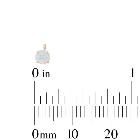 Simulated Opal and Cubic Zirconia Three Piece Stud Earrings Set in 10K Gold