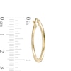 Thumbnail Image 2 of 20mm Flat Ribbed Hoop Earrings in 10K Gold