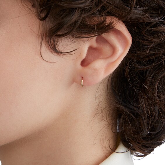 10K Solid Gold Huggie Hoops