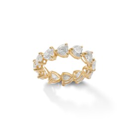 5mm Heart-Shaped Cubic Zirconia Eternity Band in 10K Gold