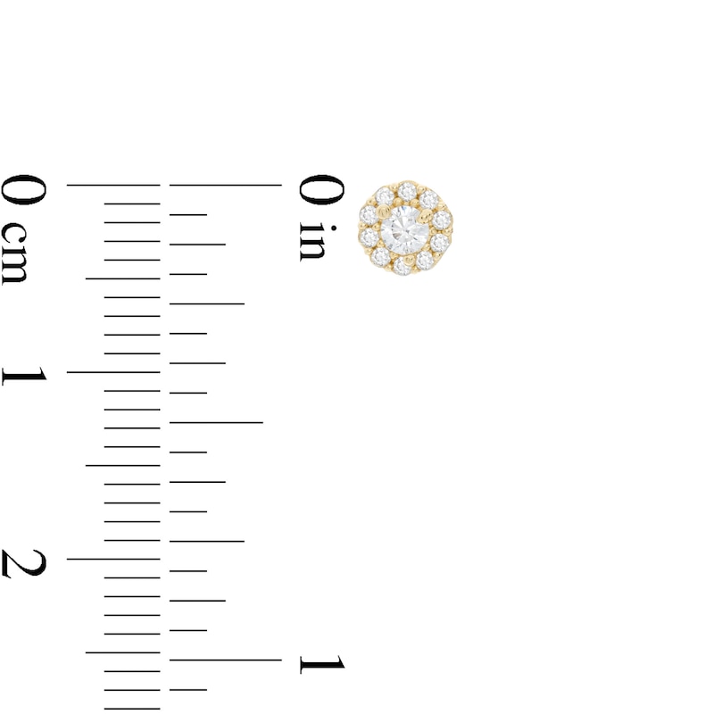 Main Image 2 of Cubic Zirconia Frame Flower Stud Earrings in 10K Gold