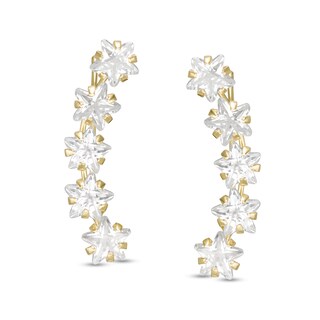 4mm Star-Shaped Cubic Zirconia Crawler Earrings in 10K Gold