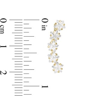 4mm Star-Shaped Cubic Zirconia Crawler Earrings in 10K Gold