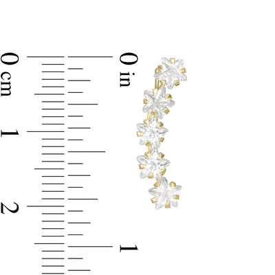 4mm Star-Shaped Cubic Zirconia Crawler Earrings in 10K Gold