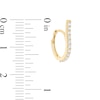 Thumbnail Image 2 of Cubic Zirconia Climber-Style Huggie Hoop Earrings in 10K Gold