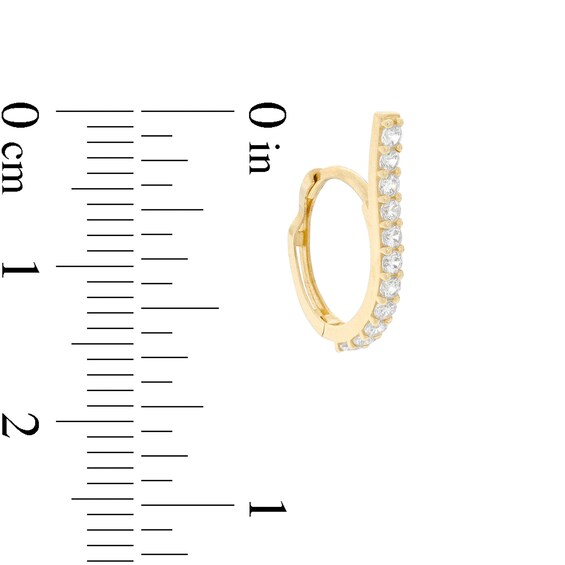 Cubic Zirconia Climber-Style Huggie Hoop Earrings in 10K Gold