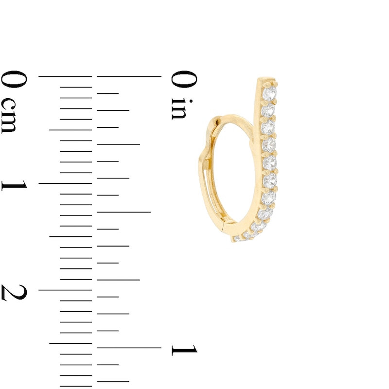 Main Image 2 of Cubic Zirconia Climber-Style Huggie Hoop Earrings in 10K Gold