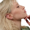 Thumbnail Image 3 of Cubic Zirconia Two Pair Huggie Hoop and Solitaire Stud Earrings Set in 10K Gold