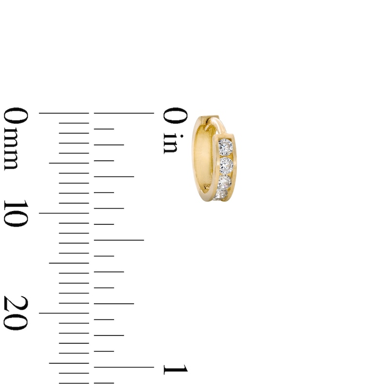 Main Image 5 of Cubic Zirconia Two Pair Huggie Hoop and Solitaire Stud Earrings Set in 10K Gold