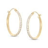 Thumbnail Image 1 of 10K Tube Hollow Gold CZ Hoops