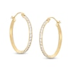 Thumbnail Image 0 of 10K Tube Hollow Gold CZ Hoops