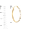 Thumbnail Image 2 of 10K Tube Hollow Gold CZ Hoops