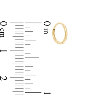 14K Tube Hollow Gold Continuous Tube Hoops Set