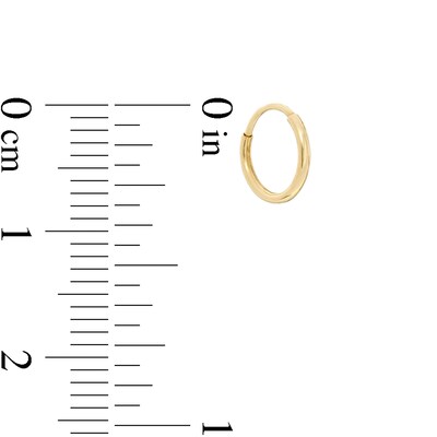 14K Tube Hollow Gold Continuous Tube Hoops Set