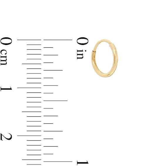 14K Tube Hollow Gold Continuous Tube Hoops Set