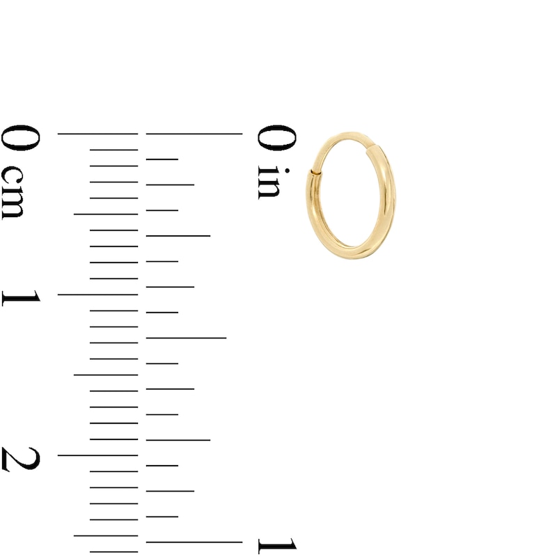 8mm and 10mm Continuous Tube Hoop Earrings Set in 14K Tube Hollow Gold