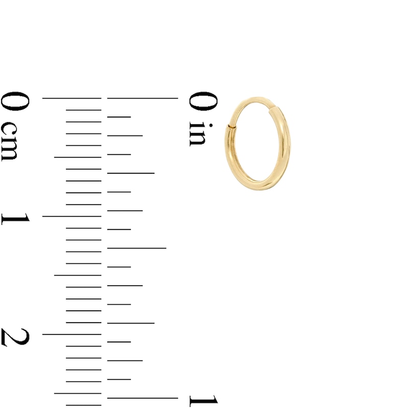 Main Image 3 of 14K Tube Hollow Gold Continuous Tube Hoops Set