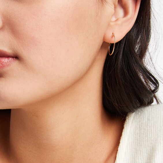 20mm Hoop Earrings in 10K Tube Hollow Gold