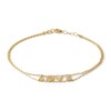 Thumbnail Image 1 of Made in Italy Cubic Zirconia "LOVE" Double Strand Bracelet in 10K Gold - 7.5"