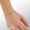 Thumbnail Image 3 of Made in Italy Cubic Zirconia "LOVE" Double Strand Bracelet in 10K Gold - 7.5"