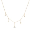 Thumbnail Image 1 of Made in Italy Cubic Zirconia Dangle Station Choker Necklace in 10K Gold - 16"