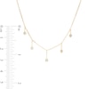 Thumbnail Image 2 of Made in Italy Cubic Zirconia Dangle Station Choker Necklace in 10K Gold - 16"