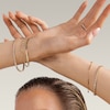 Thumbnail Image 4 of Made in Italy Cubic Zirconia and Diamond-Cut Bead Station Bracelet in 10K Solid Gold Chain and 10K Hollow Gold Beads - 8"