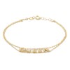 Thumbnail Image 1 of Made in Italy Cubic Zirconia "QUEEN" Double Strand Bracelet in 10K Solid Gold Chain and Casting Elements - 8"