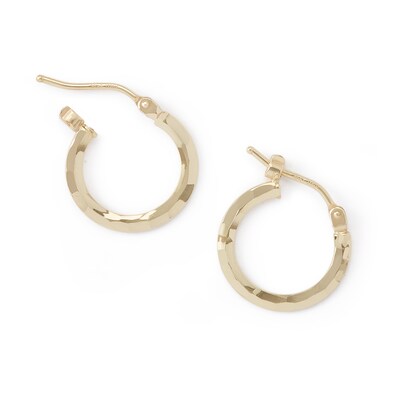 10K Gold Diamond-Cut Hoops Made in Italy