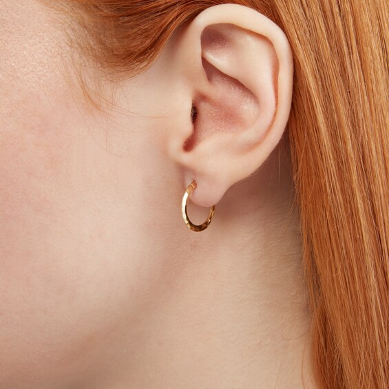 10K Gold Diamond-Cut Hoops Made in Italy