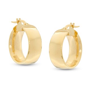 Made in Italy 15mm Hoop Earrings in 10K Gold