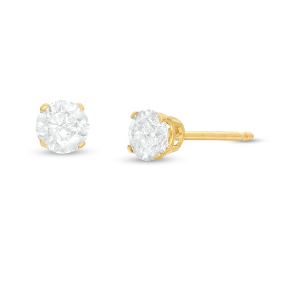 1/ CT. T.W. Diamond Solitaire Stud Earrings in 10K Gold