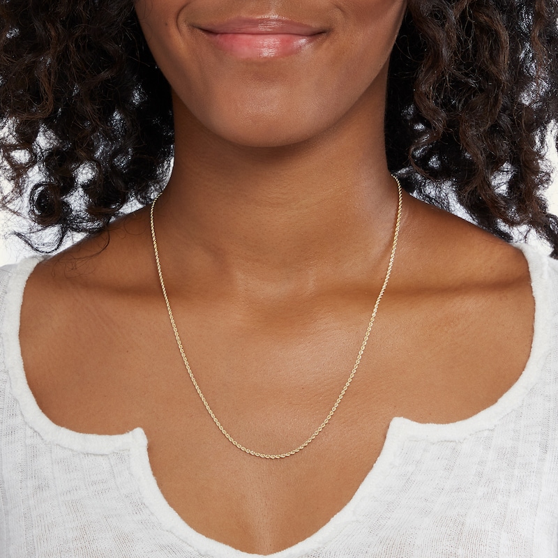 1.6mm Rope Chain Necklace in 10K Semi-Solid Gold - 20"