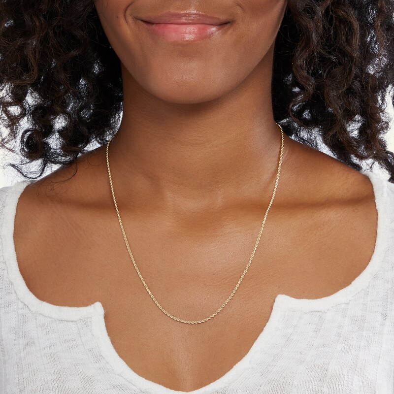 1.6mm Rope Chain Necklace in 10K Semi-Solid Gold - 20"