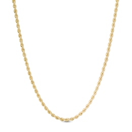 012 Gauge Rope Chain Necklace in 10K Semi-Solid Gold - 22&quot;