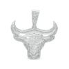 Thumbnail Image 1 of 1/8 CT. T.W. Diamond Bull Necklace Charm in Sterling Silver