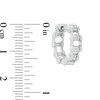 1/20 CT. T.W. Diamond Bicycle Chain 11.8mm Huggie Hoop Earrings in Sterling Silver